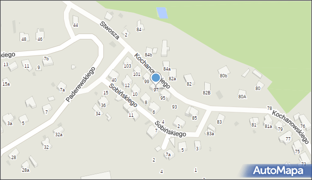 Przemyśl, Kochanowskiego Jana, 97, mapa Przemyśla