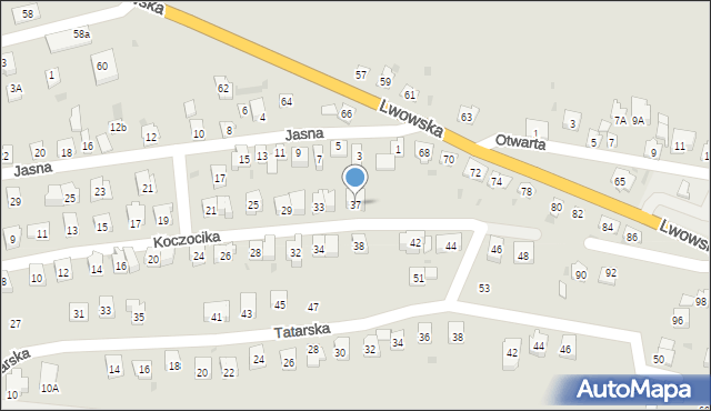 Przeworsk, Koczocika Kazimierza, 37, mapa Przeworsk