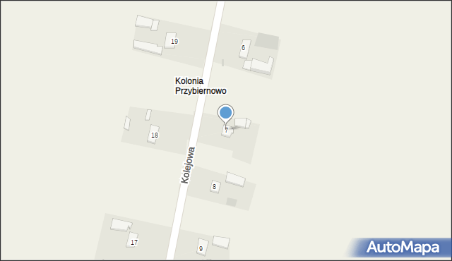 Przybiernowo, Kolejowa, 7, mapa Przybiernowo