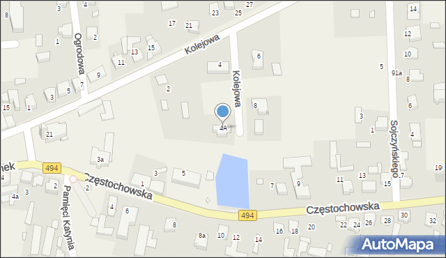 Przystajń, Kolejowa, 4A, mapa Przystajń