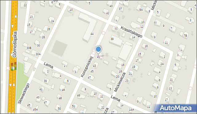 Pszczyna, Konopnickiej Marii, 41, mapa Pszczyny