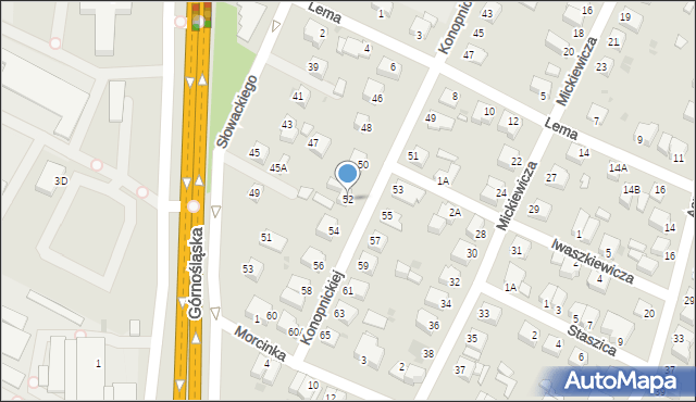 Pszczyna, Konopnickiej Marii, 52, mapa Pszczyny