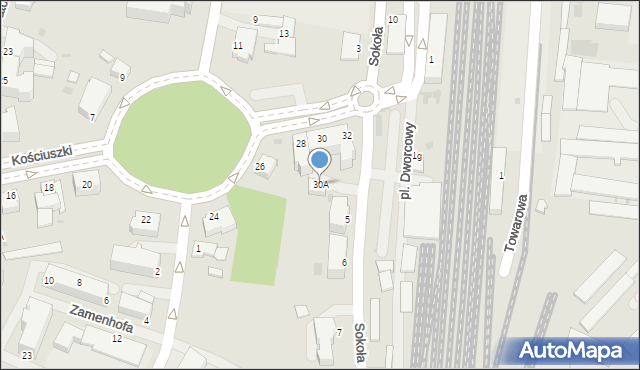 Pszczyna, Kościuszki Tadeusza, gen., 30A, mapa Pszczyny