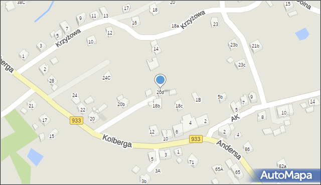 Pszów, Kolberga Oskara, 20d, mapa Pszów