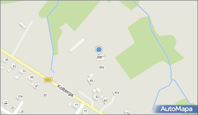 Pszów, Kolberga Oskara, 88B, mapa Pszów