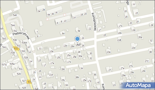 Pszów, Konopnickiej Marii, 26a, mapa Pszów