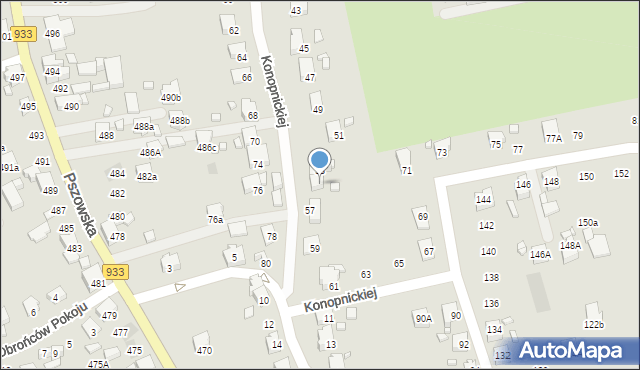 Pszów, Konopnickiej Marii, 55, mapa Pszów