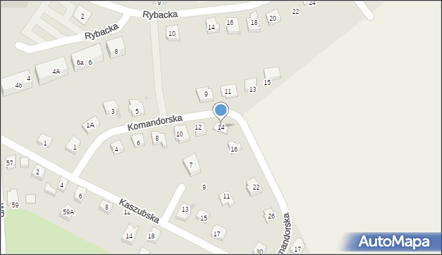 Puck, Komandorska, 14, mapa Puck
