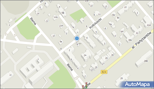 Puławy, Kościuszki Tadeusza, gen., 4, mapa Puław