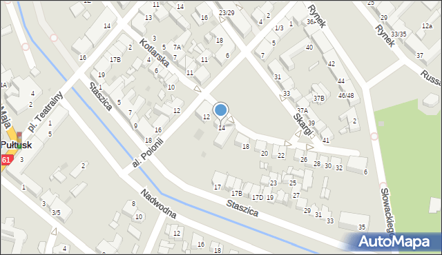 Pułtusk, Kotlarska, 14, mapa Pułtusk