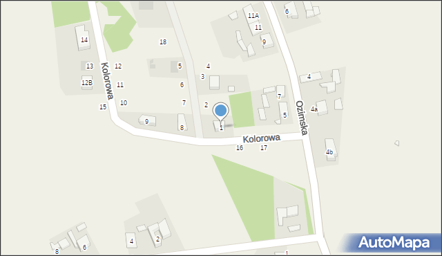 Pustków, Kolorowa, 1, mapa Pustków