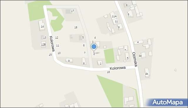 Pustków, Kolorowa, 2, mapa Pustków