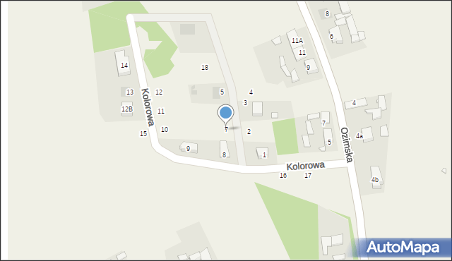 Pustków, Kolorowa, 7, mapa Pustków