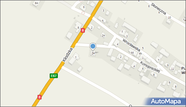 Pustków Wilczkowski, Konopnickiej Marii, 2A, mapa Pustków Wilczkowski