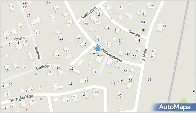 Puszczykowo, Kochanowskiego Jana, 7, mapa Puszczykowo