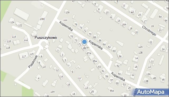 Puszczykowo, Kopernika Mikołaja, 69, mapa Puszczykowo