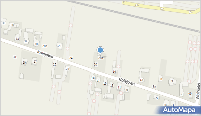 Pyrzowice, Kolejowa, 20a, mapa Pyrzowice