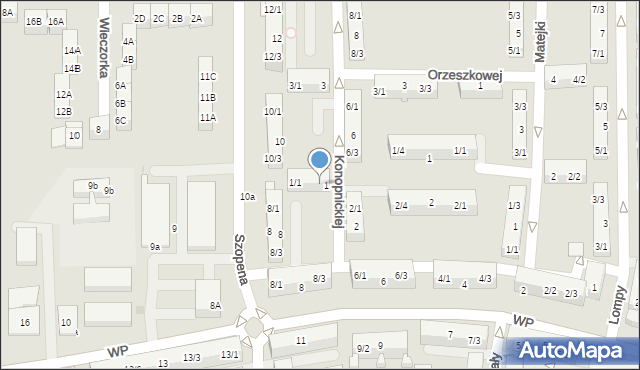 Pyskowice, Konopnickiej Marii, 1/2, mapa Pyskowice