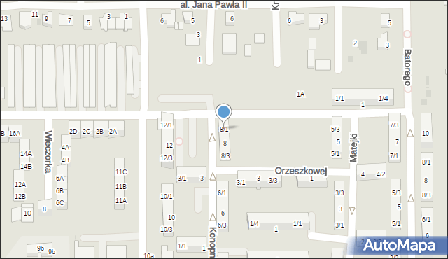 Pyskowice, Konopnickiej Marii, 8/1, mapa Pyskowice