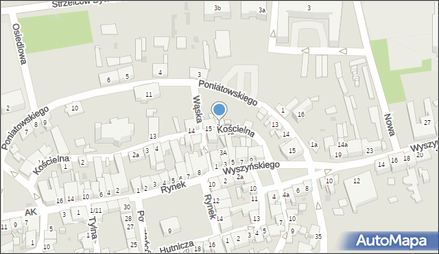 Pyskowice, Kościelna, 16, mapa Pyskowice