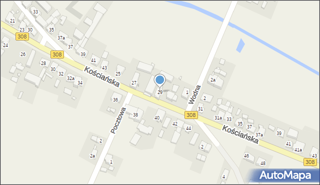 Racot, Kościańska, 29, mapa Racot