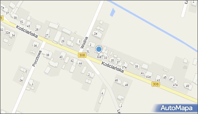 Racot, Kościańska, 31a, mapa Racot