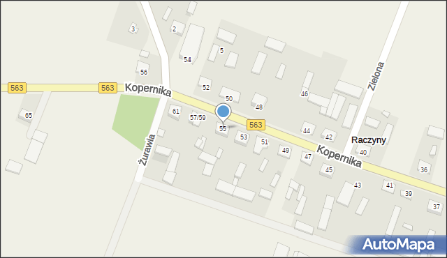 Raczyny, Kopernika Mikołaja, 55, mapa Raczyny