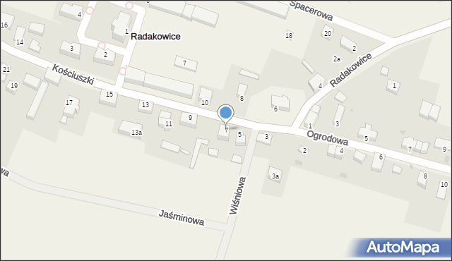 Radakowice, Kościuszki Tadeusza, gen., 7, mapa Radakowice