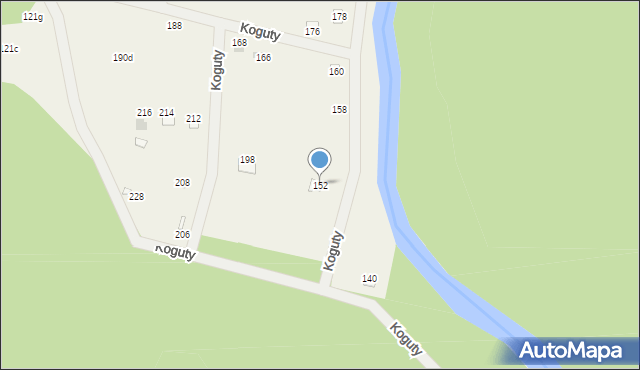 Radawa, Koguty, 152, mapa Radawa
