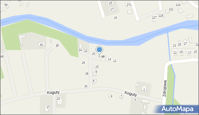 Radawa, Koguty, 18, mapa Radawa