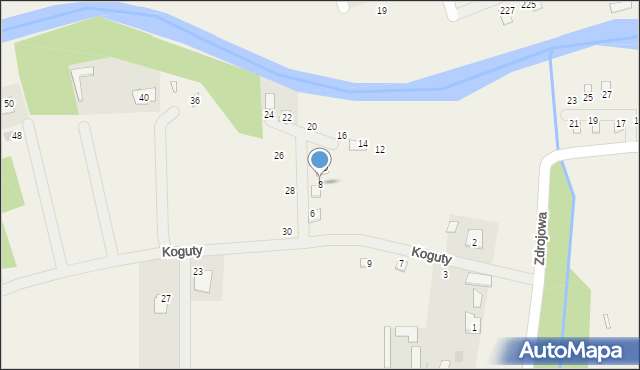 Radawa, Koguty, 8, mapa Radawa