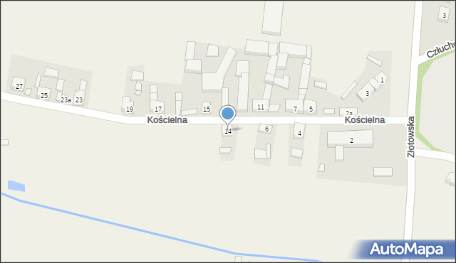 Radawnica, Kościelna, 14, mapa Radawnica
