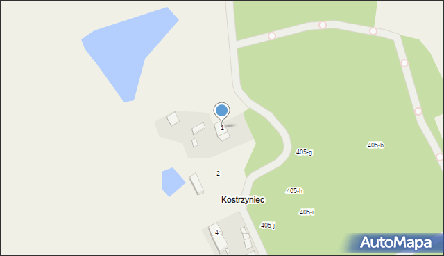 Radawnica, Kostrzyniec, 1, mapa Radawnica