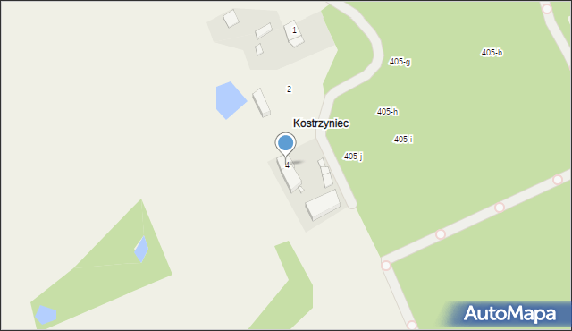 Radawnica, Kostrzyniec, 4, mapa Radawnica