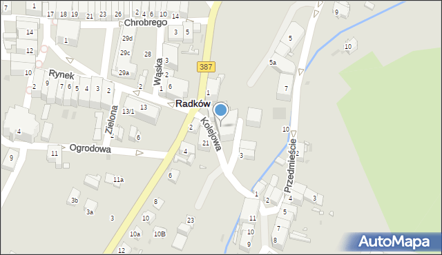 Radków, Kolejowa, 10, mapa Radków