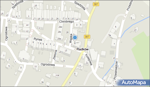 Radków, Kolejowa, 6, mapa Radków