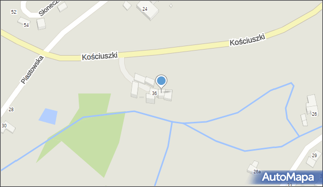 Radków, Kościuszki Tadeusza, gen., 36a, mapa Radków