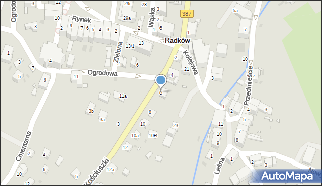 Radków, Kościuszki Tadeusza, gen., 6, mapa Radków