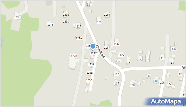 Radlin, Kominka Bolesława, ks. kard., 123, mapa Radlin