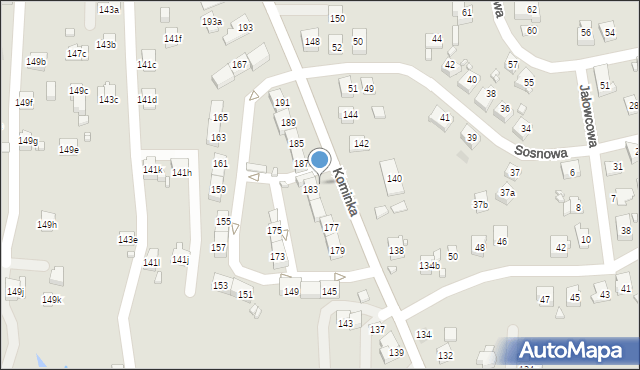 Radlin, Kominka Bolesława, ks. kard., 123d, mapa Radlin