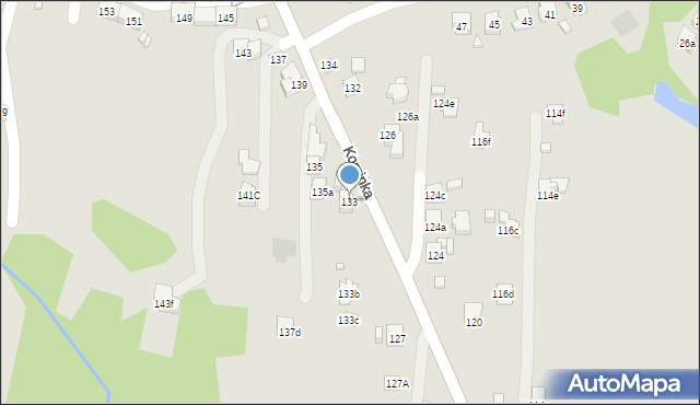 Radlin, Kominka Bolesława, ks. kard., 133, mapa Radlin