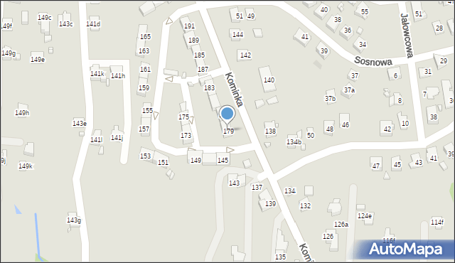 Radlin, Kominka Bolesława, ks. kard., 179, mapa Radlin