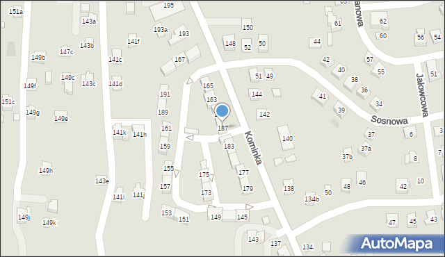 Radlin, Kominka Bolesława, ks. kard., 187, mapa Radlin