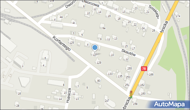 Radlin, Korfantego Wojciecha, 127, mapa Radlin
