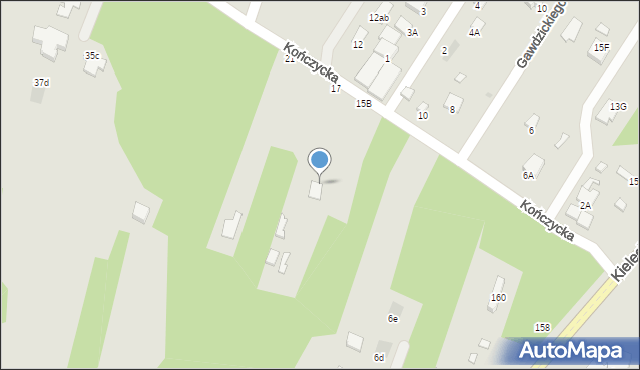 Radom, Kończycka, 15a, mapa Radomia