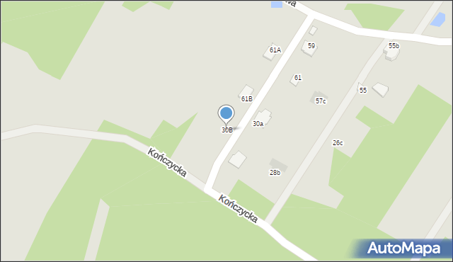 Radom, Kończycka, 30B, mapa Radomia