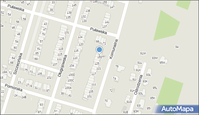 Radom, Komunalna, 131, mapa Radomia