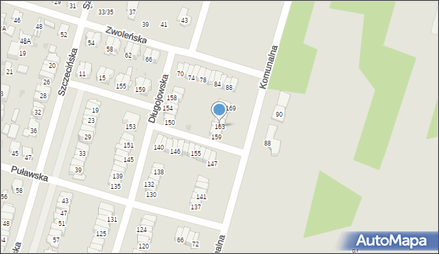 Radom, Komunalna, 163, mapa Radomia