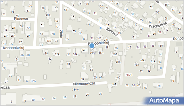 Radom, Konopnickiej Marii, 36A, mapa Radomia