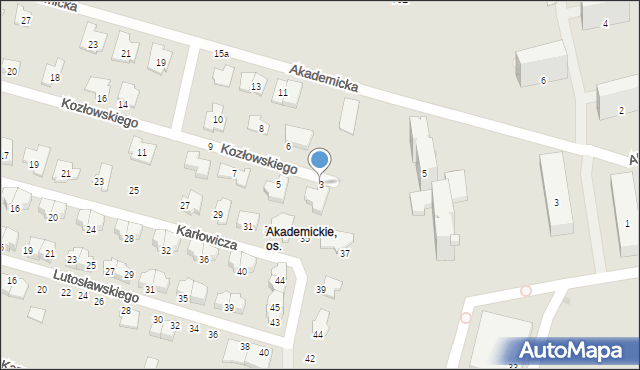 Radom, Kozłowskiego Dominika, 3, mapa Radomia